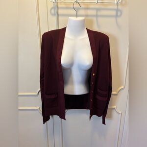 Jcrew burgundy cardigan